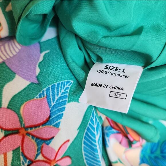 BOUTIQUE GREEN NWOT FLORAL RUFFLE PEPLUM LINED MAXI DRESS MULTIPLE SIZES - Picture 9 of 9